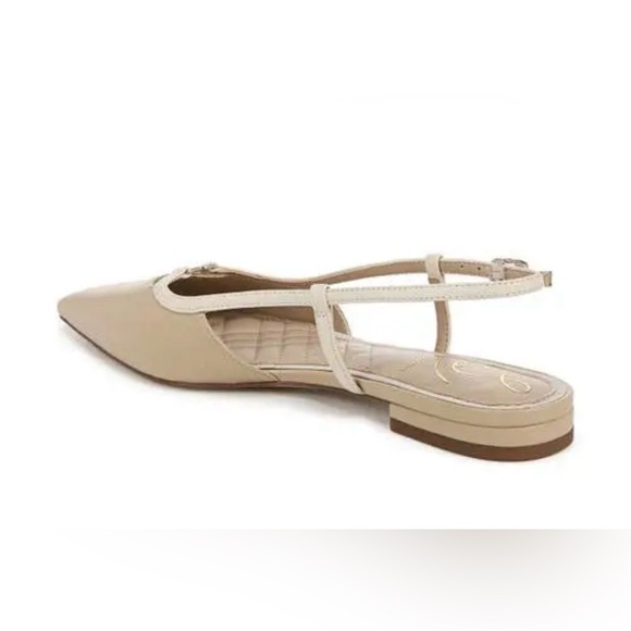 Sam Edelman Beige Leather Slingback  pointed toe Flats women Us size 8 - Picture 4 of 8